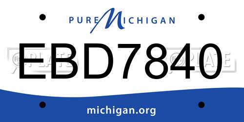 EBD7840 Michigan License Plate