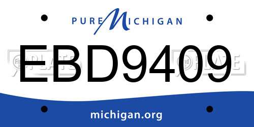 EBD9409 Michigan License Plate
