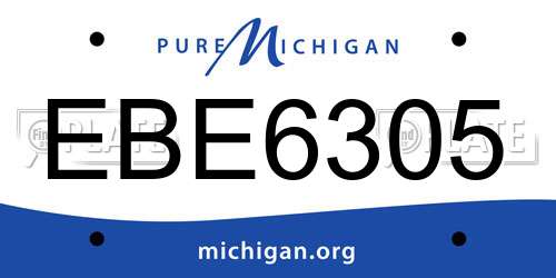 EBE6305 Michigan License Plate