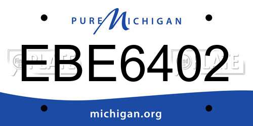 EBE6402 Michigan License Plate