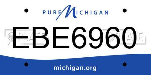 EBE6960 Michigan License Plate