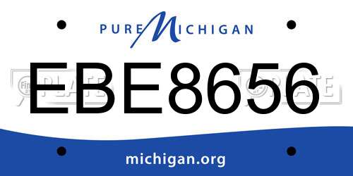 EBE8656 Michigan License Plate
