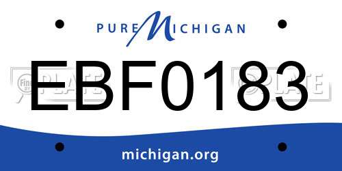 EBF0183 Michigan License Plate
