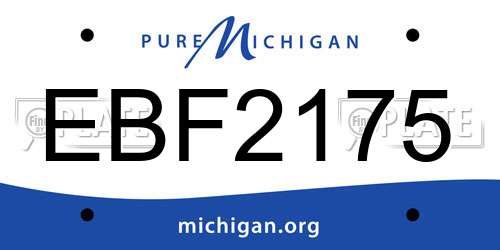 EBF2175 Michigan License Plate
