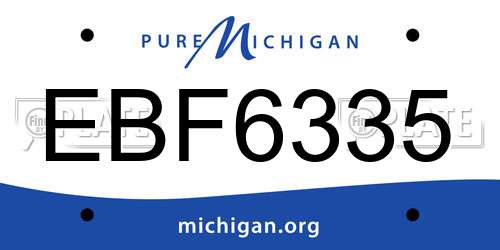 EBF6335 Michigan License Plate