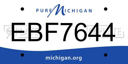 EBF7644 Michigan License Plate