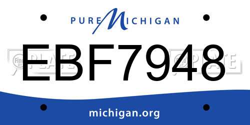 EBF7948 Michigan License Plate