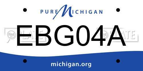 EBG04A Michigan License Plate
