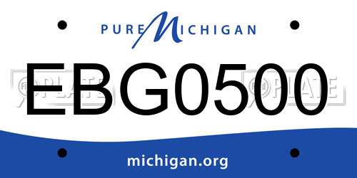 EBG0500 Michigan License Plate