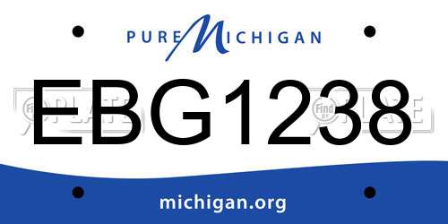 EBG1238 Michigan License Plate