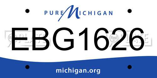 EBG1626 Michigan License Plate