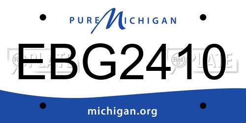 EBG2410 Michigan License Plate