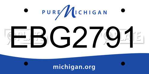 EBG2791 Michigan License Plate