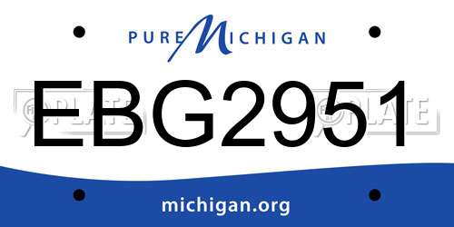EBG2951 Michigan License Plate