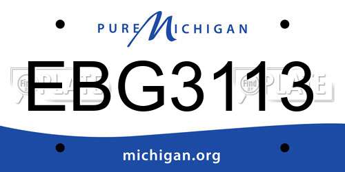 EBG3113 Michigan License Plate