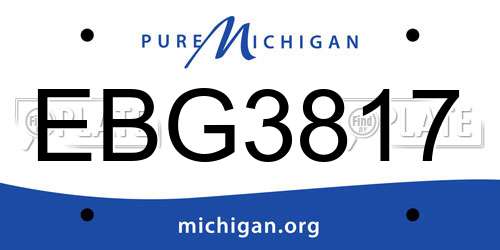 EBG3817 Michigan License Plate