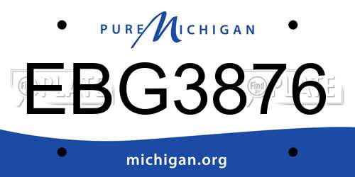 EBG3876 Michigan License Plate