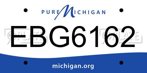 EBG6162 Michigan License Plate