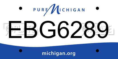 EBG6289 Michigan License Plate