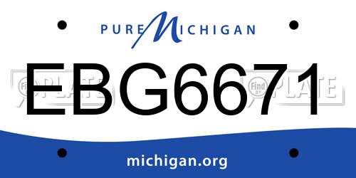 EBG6671 Michigan License Plate