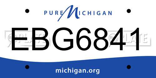 EBG6841 Michigan License Plate
