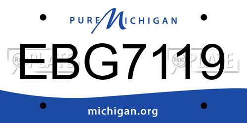 EBG7119 Michigan License Plate