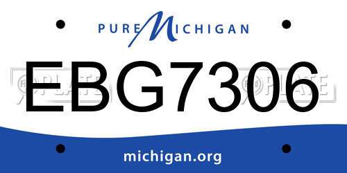 EBG7306 Michigan License Plate