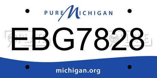 EBG7828 Michigan License Plate