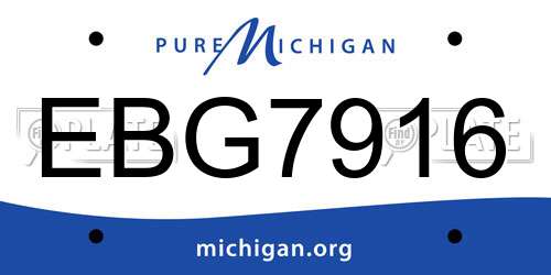 EBG7916 Michigan License Plate