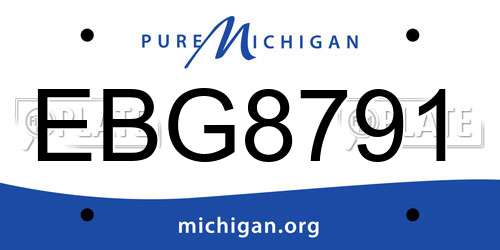 EBG8791 Michigan License Plate