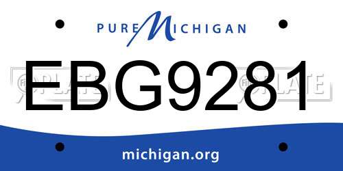 EBG9281 Michigan License Plate