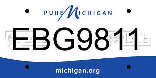 EBG9811 Michigan License Plate