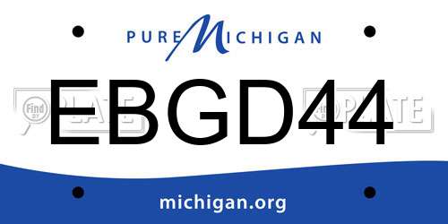 EBGD44 Michigan License Plate