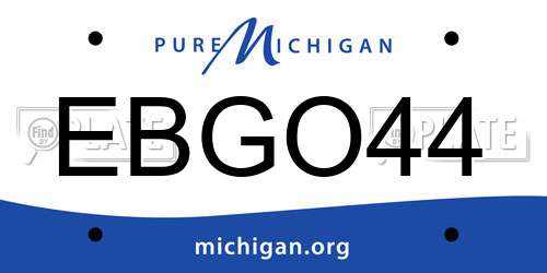 EBGO44 Michigan License Plate