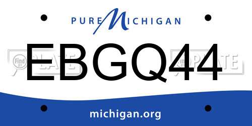 EBGQ44 Michigan License Plate