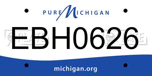 EBH0626 Michigan License Plate