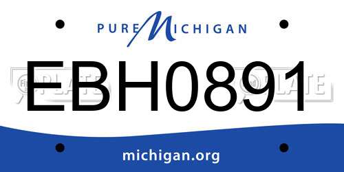 EBH0891 Michigan License Plate