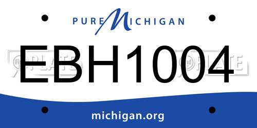 EBH1004 Michigan License Plate