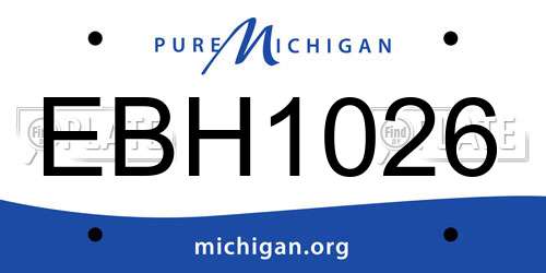 EBH1026 Michigan License Plate