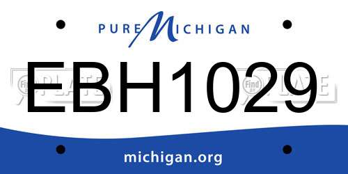 EBH1029 Michigan License Plate