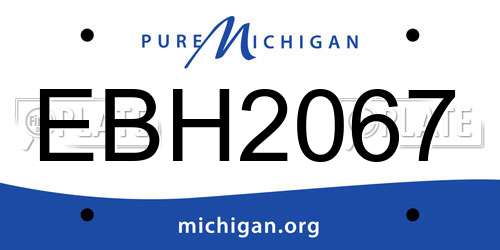 EBH2067 Michigan License Plate