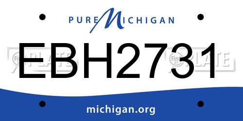 EBH2731 Michigan License Plate
