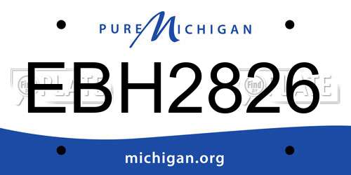 EBH2826 Michigan License Plate