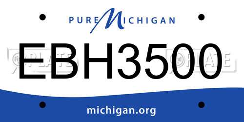 EBH3500 Michigan License Plate