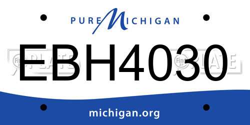 EBH4030 Michigan License Plate