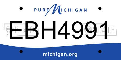 EBH4991 Michigan License Plate