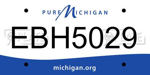EBH5029 Michigan License Plate