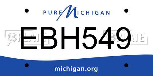 EBH549 Michigan License Plate