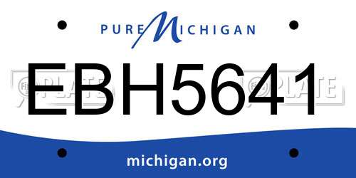 EBH5641 Michigan License Plate
