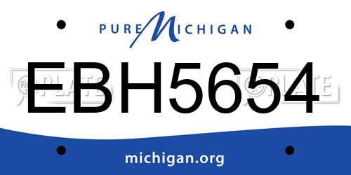 EBH5654 Michigan License Plate